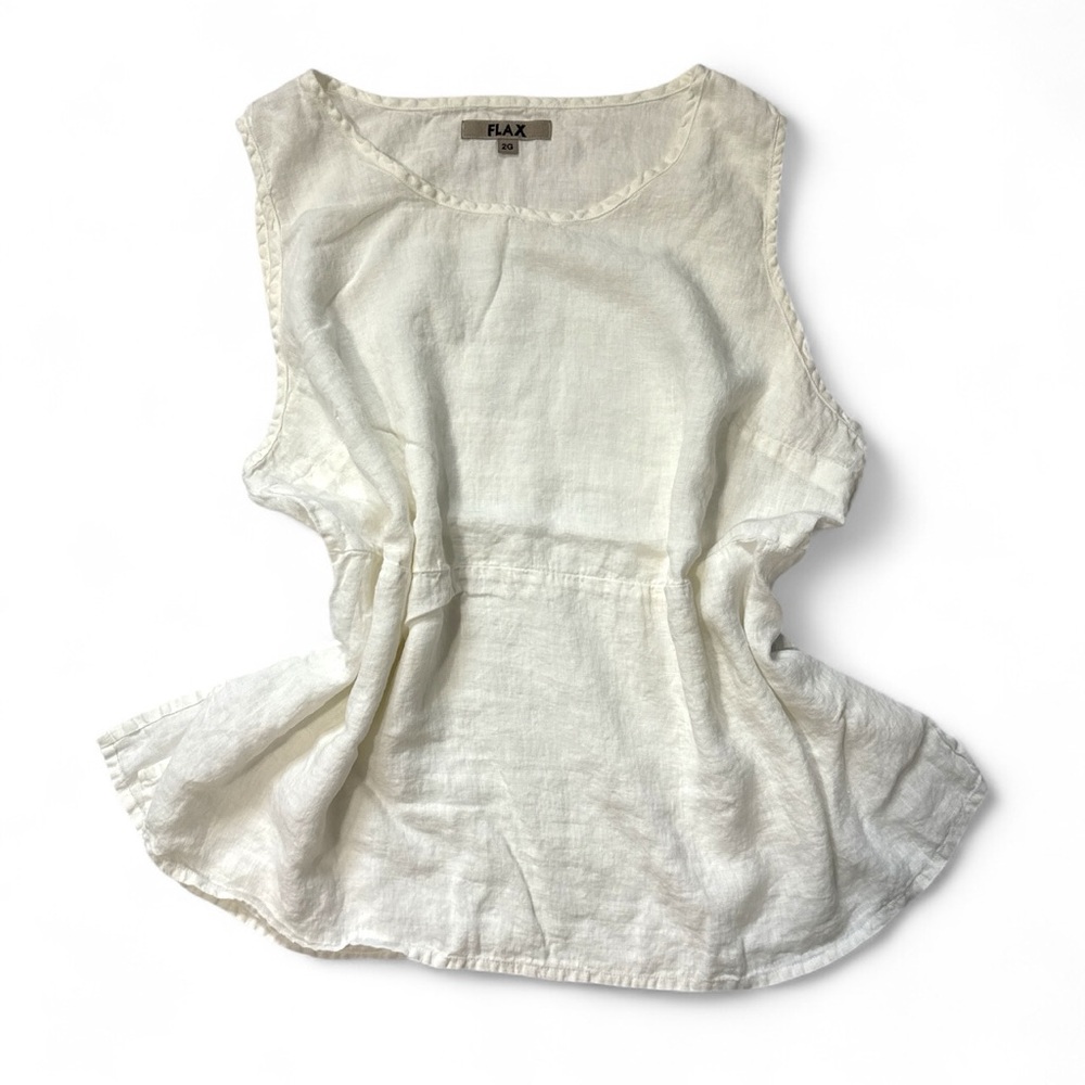 Flax Women's Cream‎ Sleeveless Tank Top 2G
